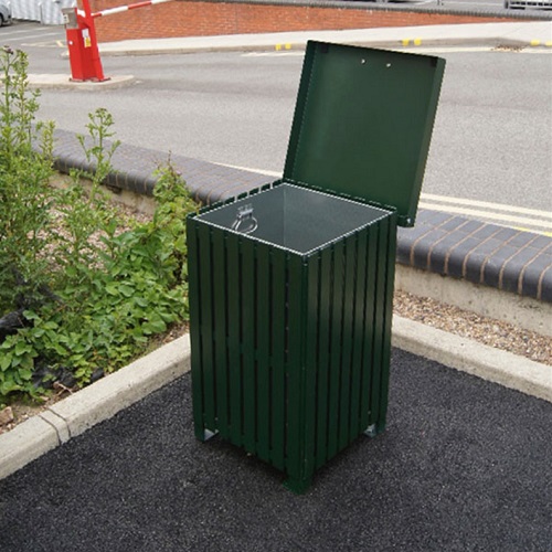 Anti Vandal Square Litter Bin - 112 Litre