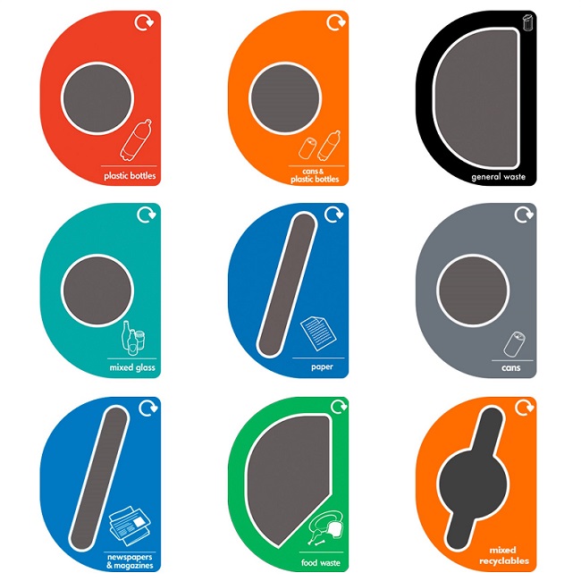 Torpedo Double Transparent Internal Recycling Bin - 120 Litre