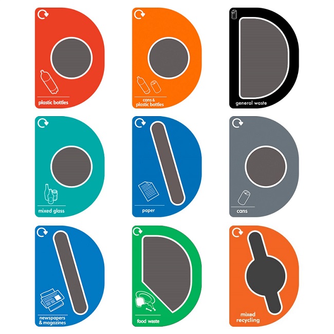 Torpedo Double Transparent Internal Recycling Bin - 120 Litre