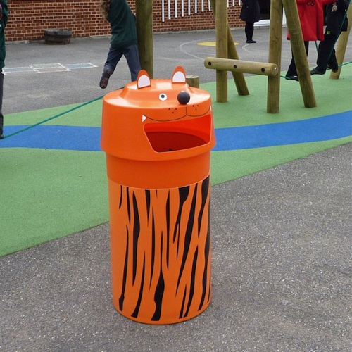 Set of 4 Animal Face Litter Bins