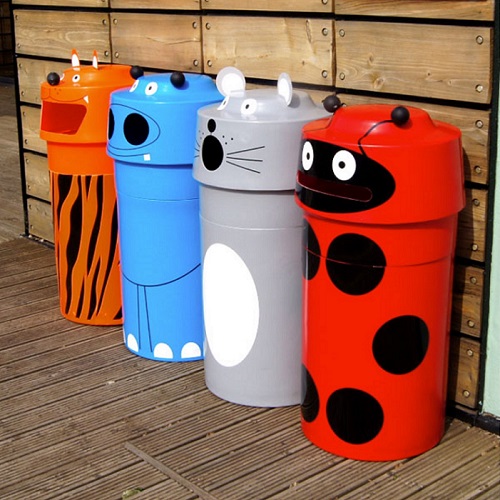 Ladybird Animal Face Litter Bin - 90 Litre