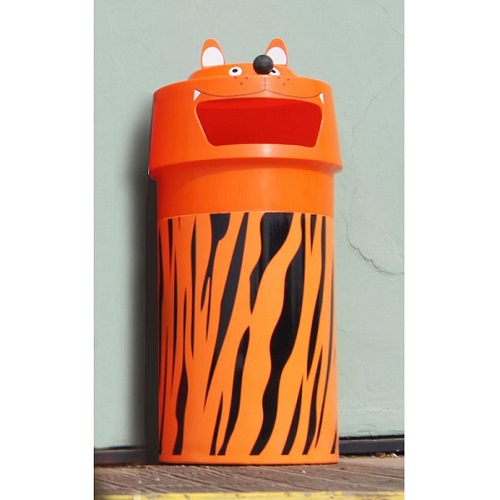 Tiger Animal Face Litter Bin - 90 Litre