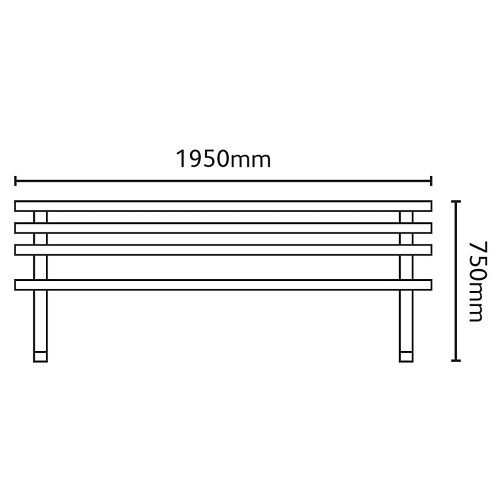 Wave Style Bench With Backrest