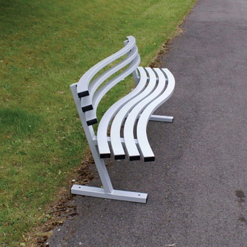 Wave Style Bench With Backrest