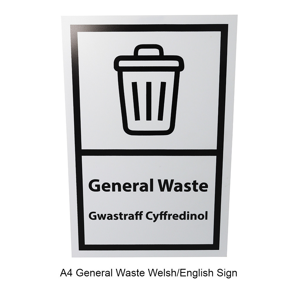 A4 Bilingual Welsh and English Bin Sign