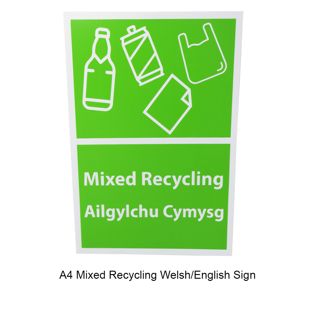 A4 Bilingual Welsh and English Bin Sign