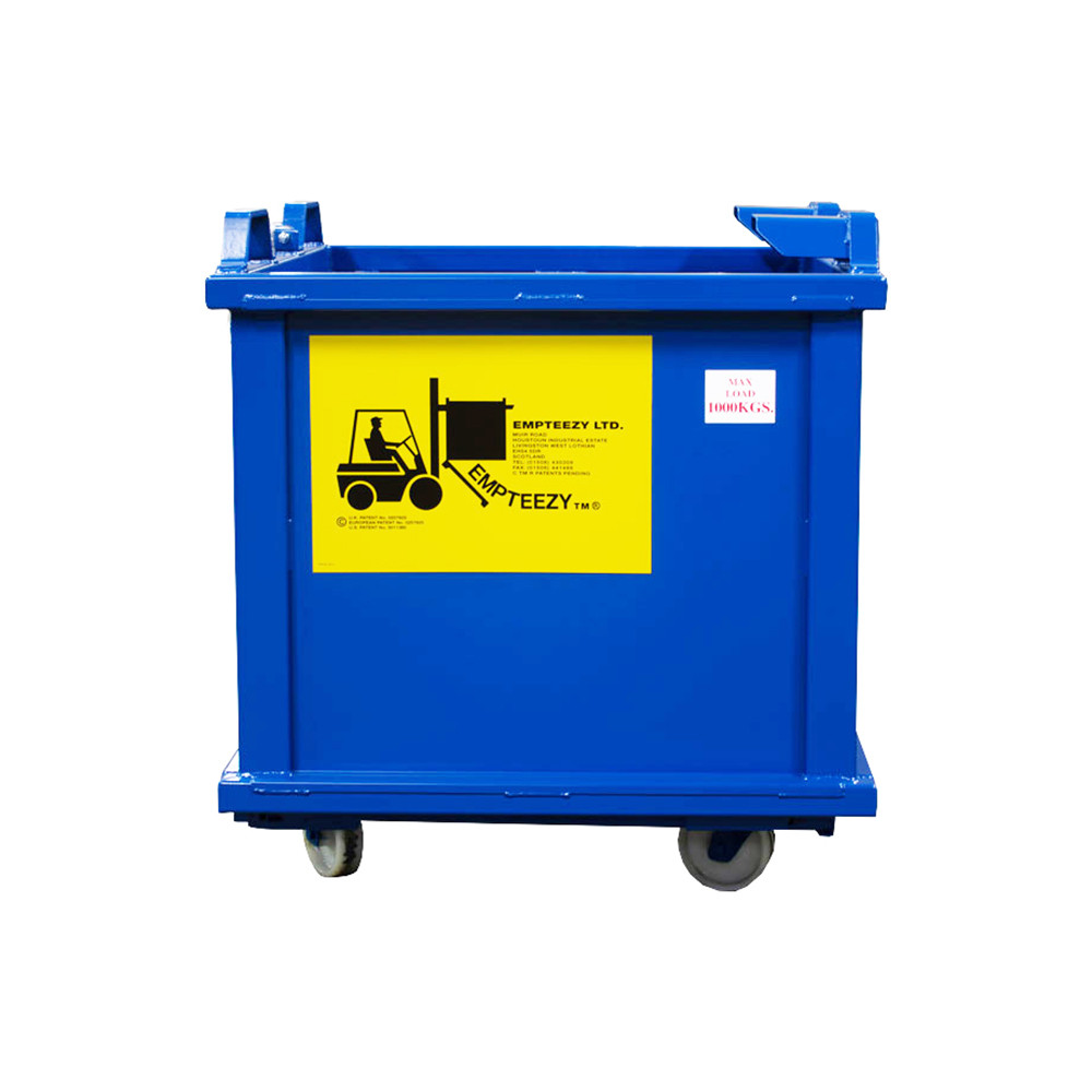 Forklift Auto Dumping Steel Container 900 to 1500kg Capacity