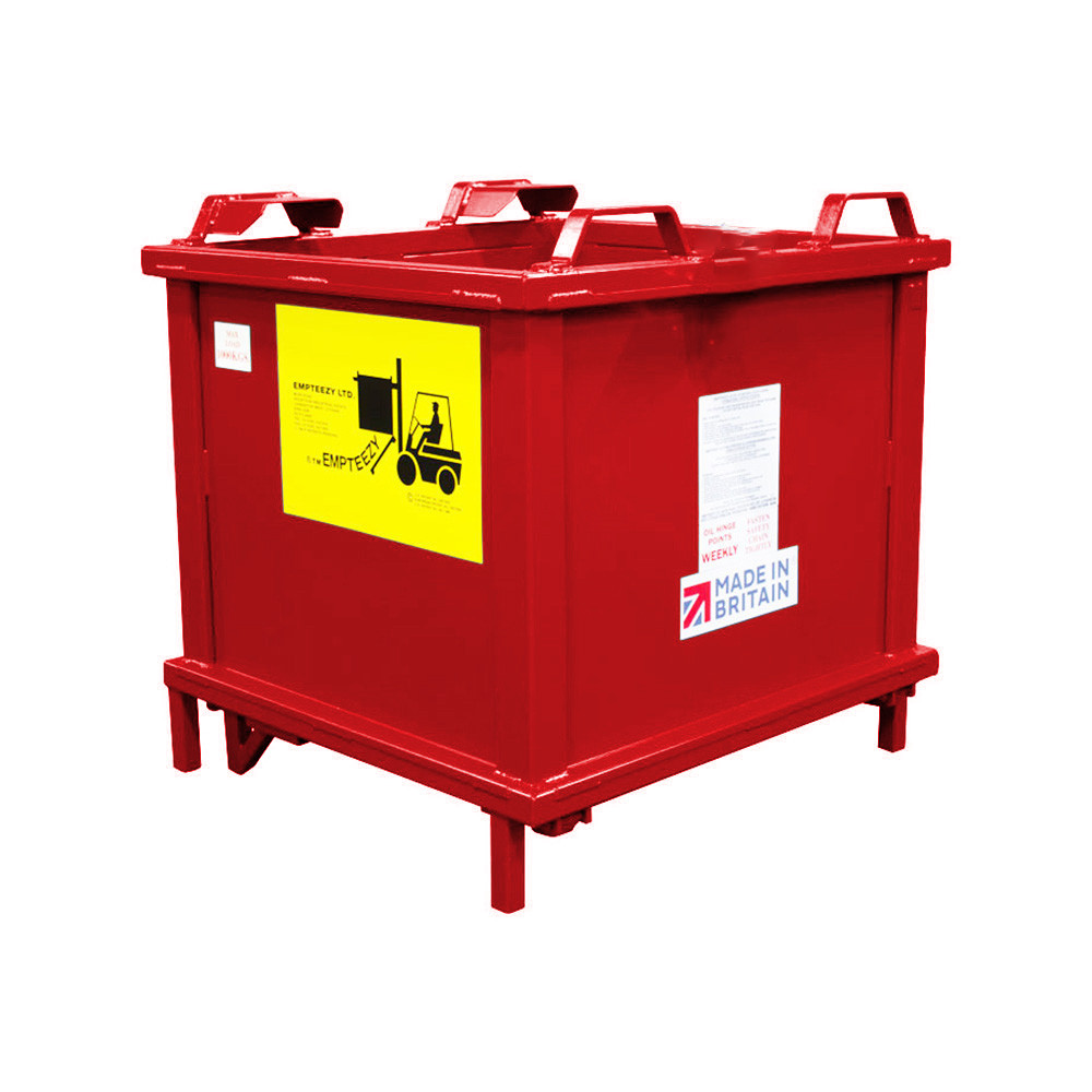 Forklift Auto Dumping Steel Container 900 to 1500kg Capacity