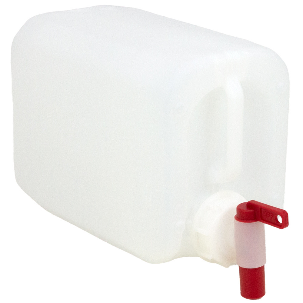 10 Litre Stackable Plastic Jerry Can - Natural, White, Black, Blue