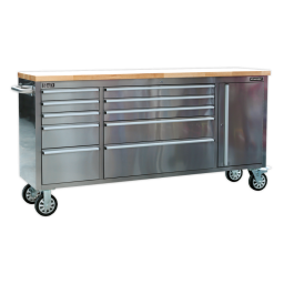 Sealey Mobile Stainless Steel 10 Drawer Tool Cabinet