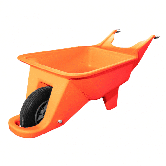 Orange shop plastic wheelbarrow