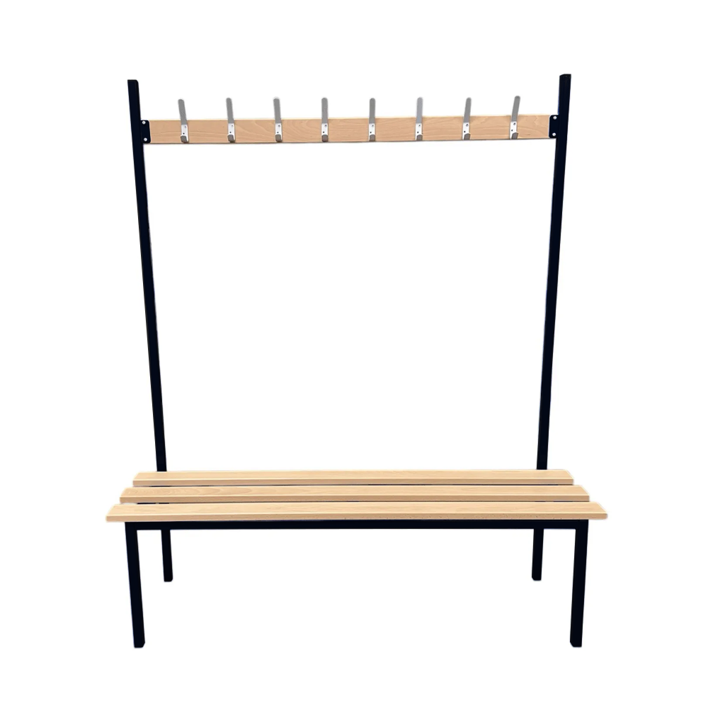 Single Sided Changing Room Bench with Hooks