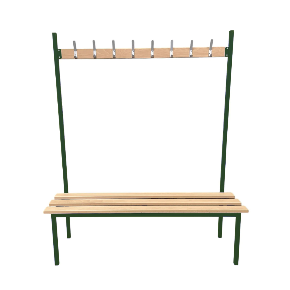 Single Sided Changing Room Bench with Hooks