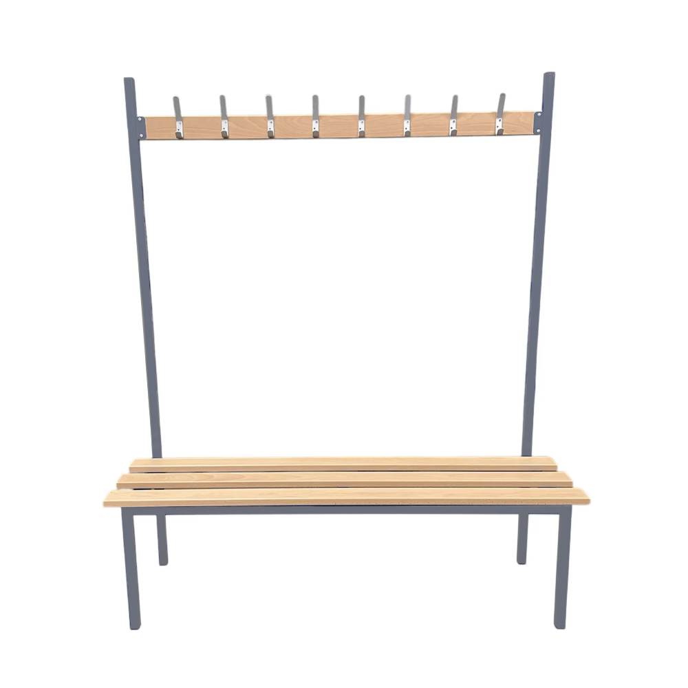 Single Sided Changing Room Bench with Hooks