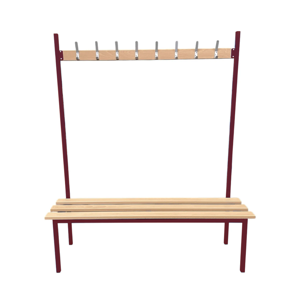 Single Sided Changing Room Bench with Hooks