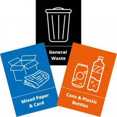 Bin Waste and Recycling Stickers - Pack of 3