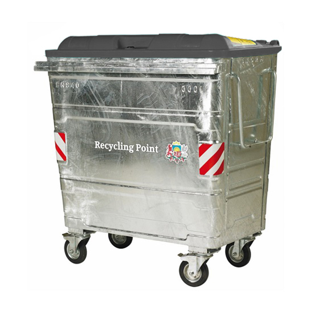 Simpler Recycling Kerbside Galvanised Steel Wheeled Bin - 500L-1280L