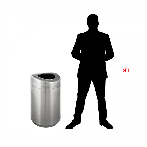 Stainless Steel Open Top Litter Bin - 120 Litre