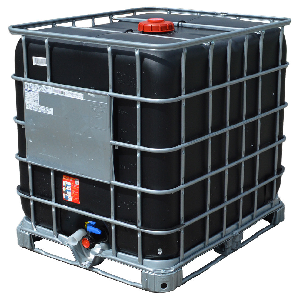 1000 Litre Reconditioned IBC - Black - Steel Pallet - Grade A