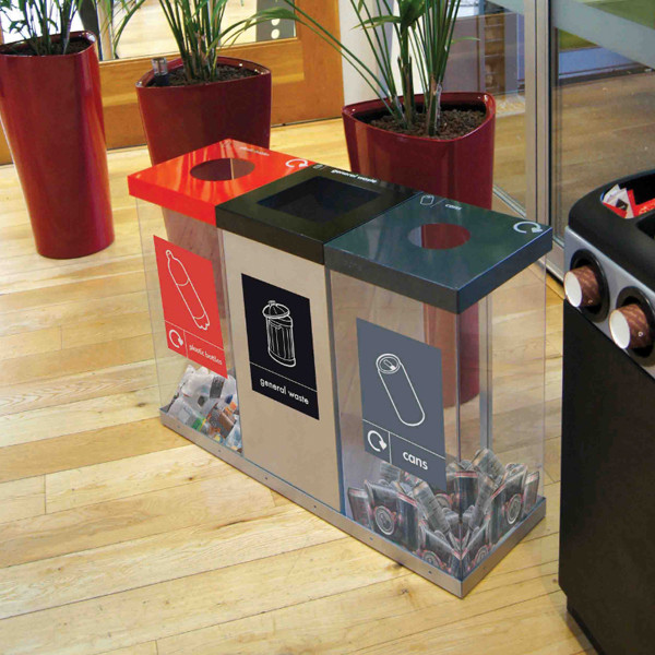 Box Cycle Triple Recycling Bin