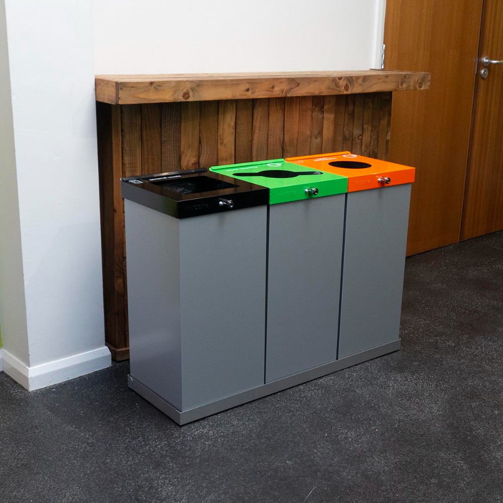 Box Cycle Triple Recycling Bin
