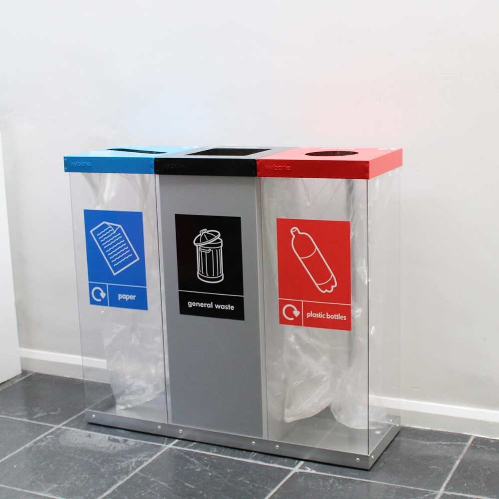 Box Cycle Triple Recycling Bin