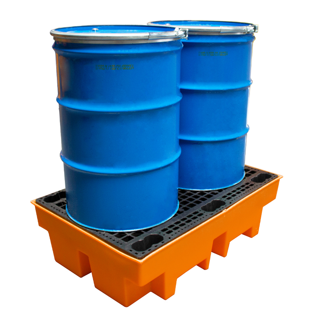 2 Drum Spill Pallet - Orange - Clearance