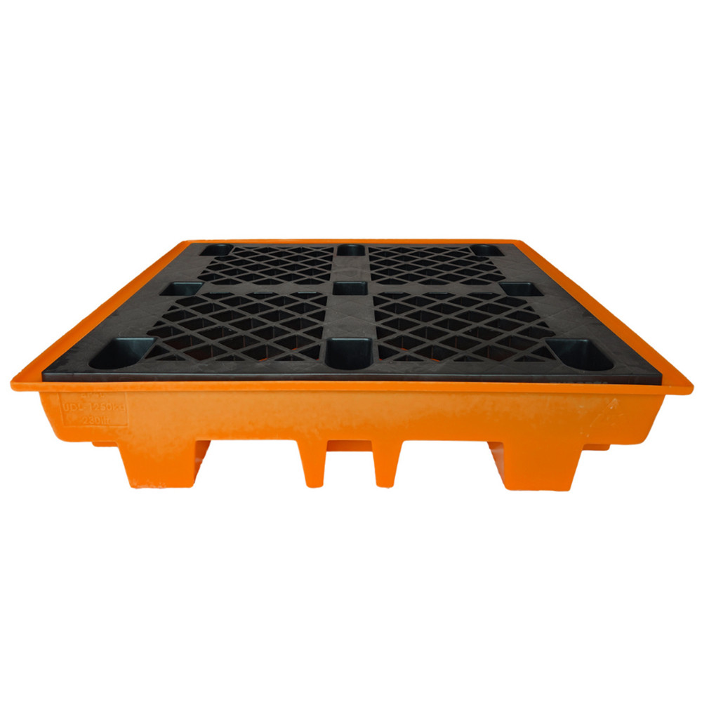 4 Drum Low Profile Spill Pallet - Orange - Clearance