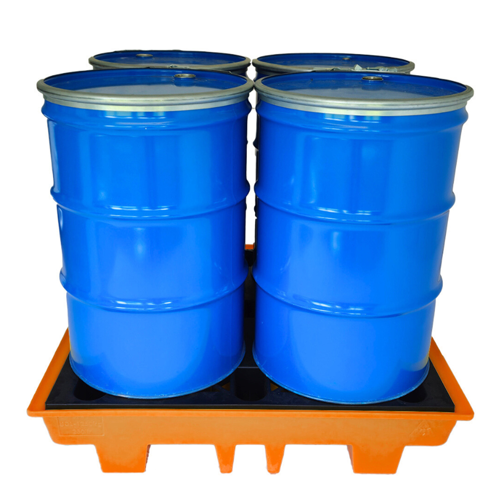 4 Drum Low Profile Spill Pallet - Orange - Clearance
