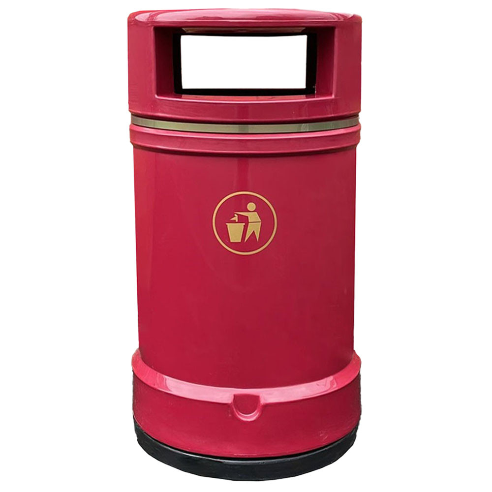 Derwent Outdoor Heritage Litter Bin - 120 Litre - burgundy