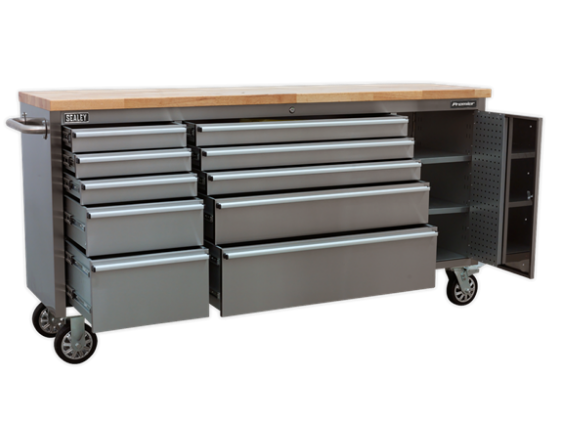 Sealey Mobile Stainless Steel 10 Drawer Tool Cabinet