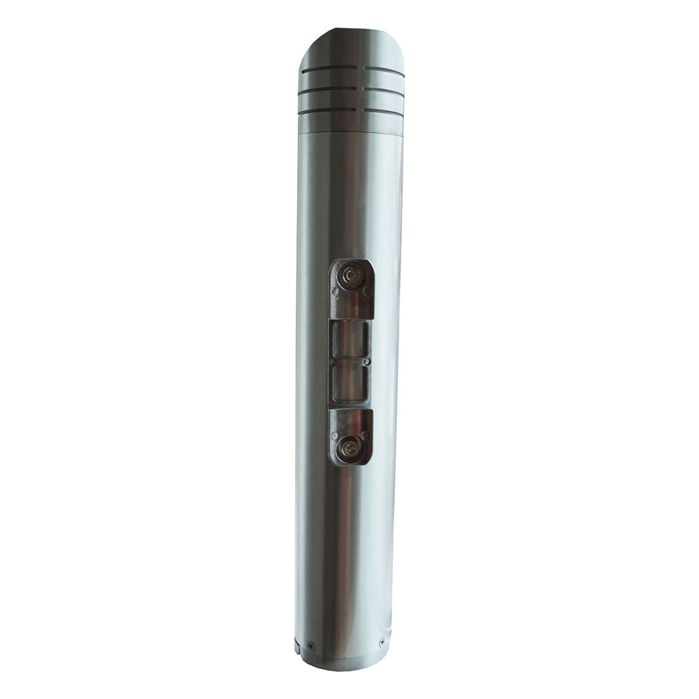Brushed Aluminium Post-Mounted Cylindrical Cigarette Bin