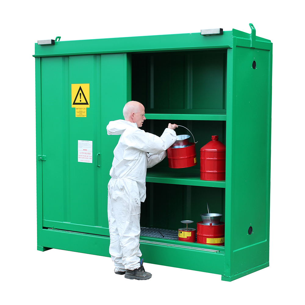 Chemical Store Example Steel Chemical Store - 1125 Litres - Kingfisher Direct Ltd