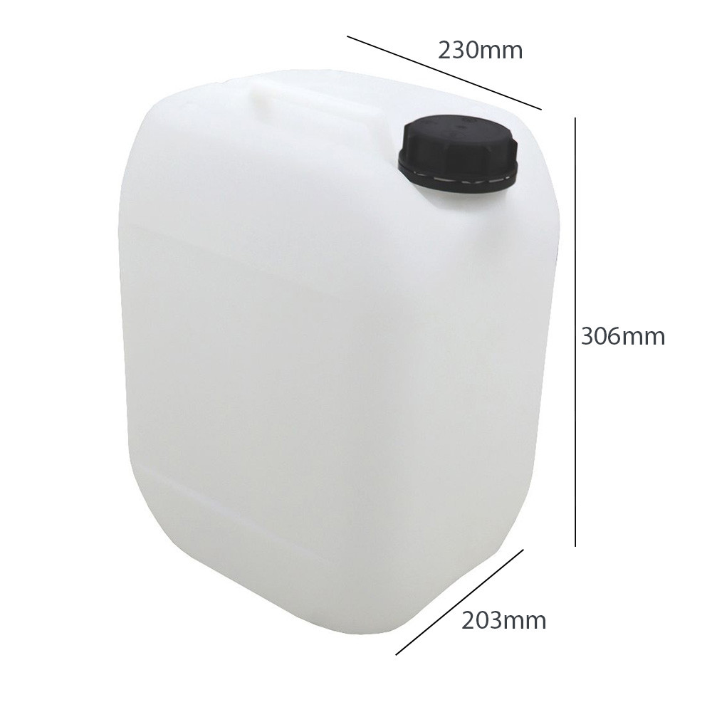 10 Litre Stackable Plastic Jerry Can - Natural, White, Black, Blue