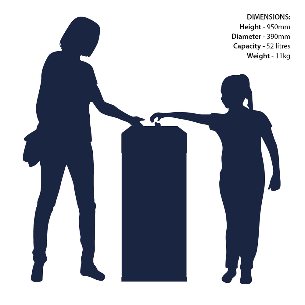 Continental Litter Bin - 52 Litre