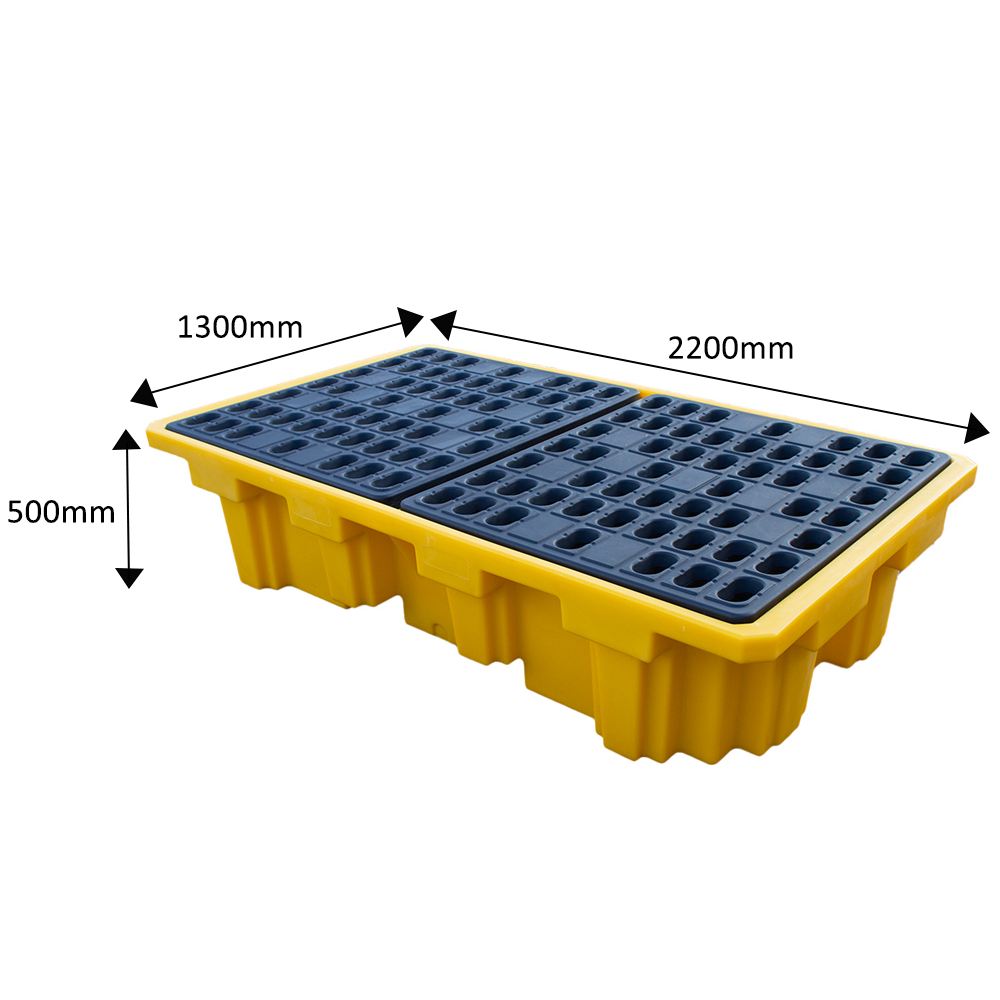Double IBC Bund - Spill Pallet with Grate 1100 Litres