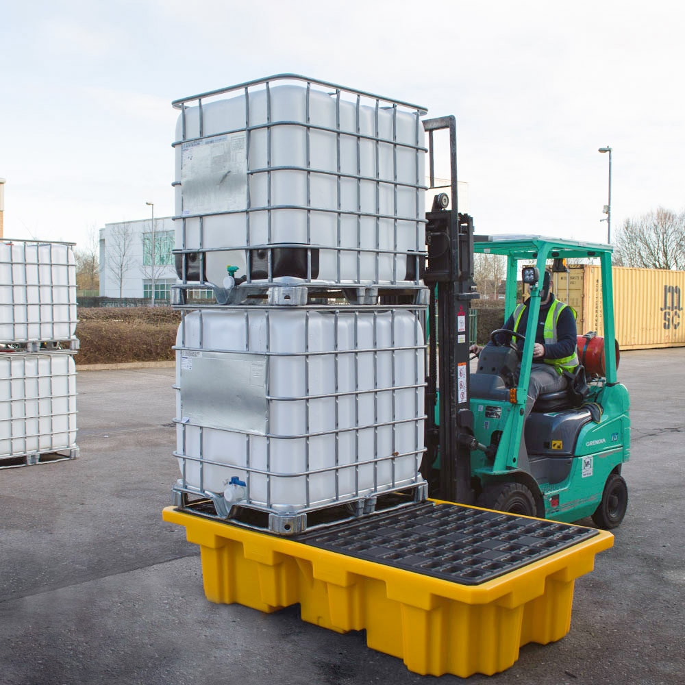 Double IBC Bund - Spill Pallet with Grate 1100 Litres