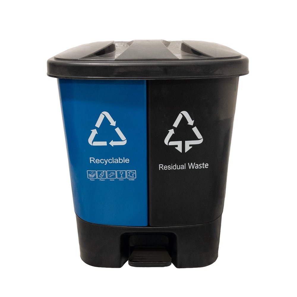 Double Recycling Waste Bin - 60L