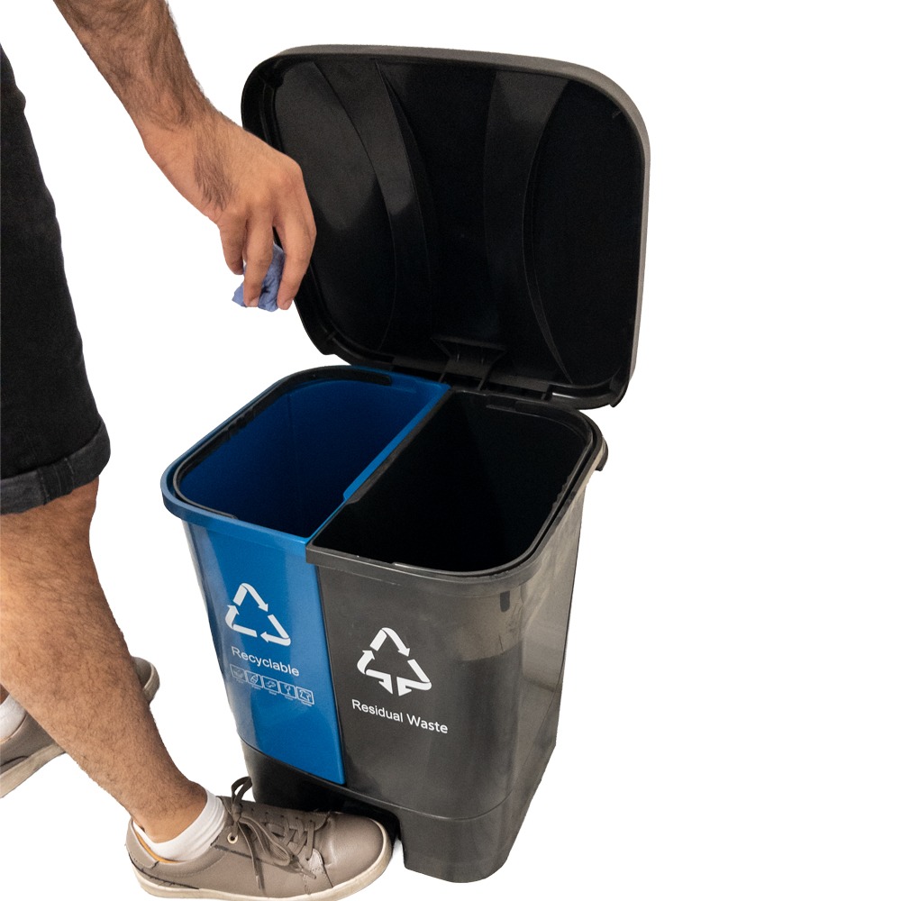 Double Recycling Waste Bin - 60L