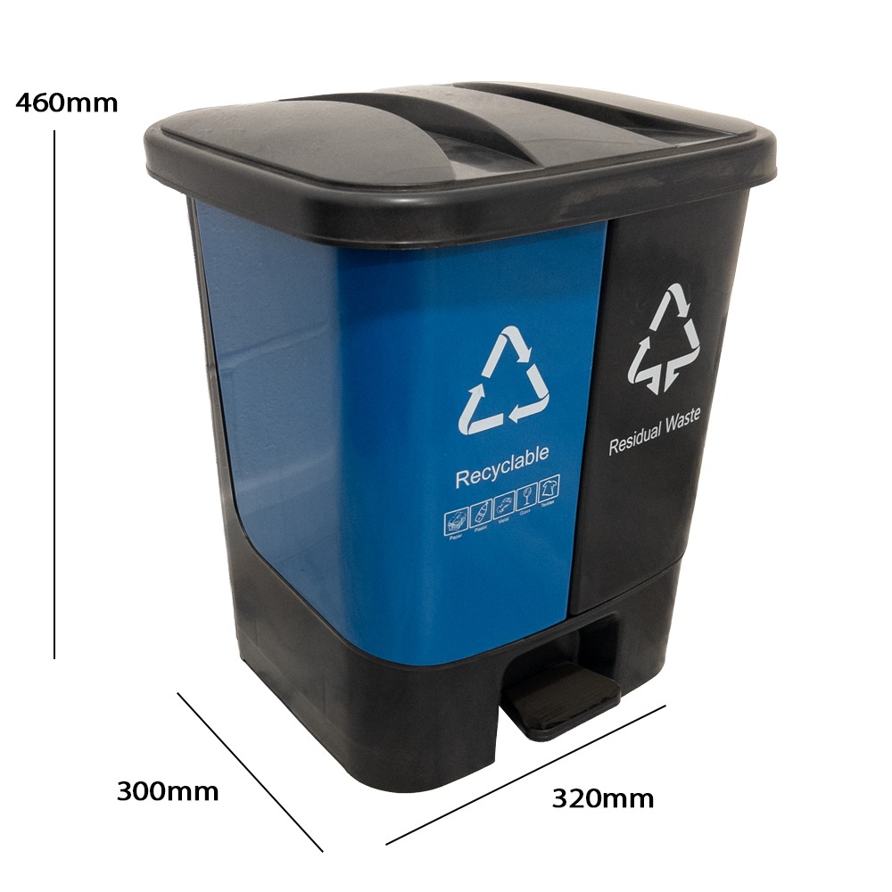 Double Recycling Waste Bin - 60L