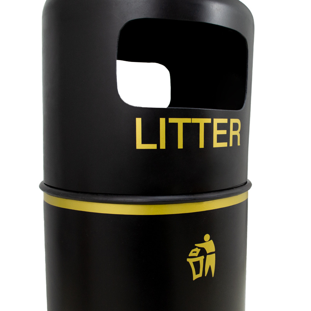 Eco Recycled Hooded Top Litter Bin - 90 Litre