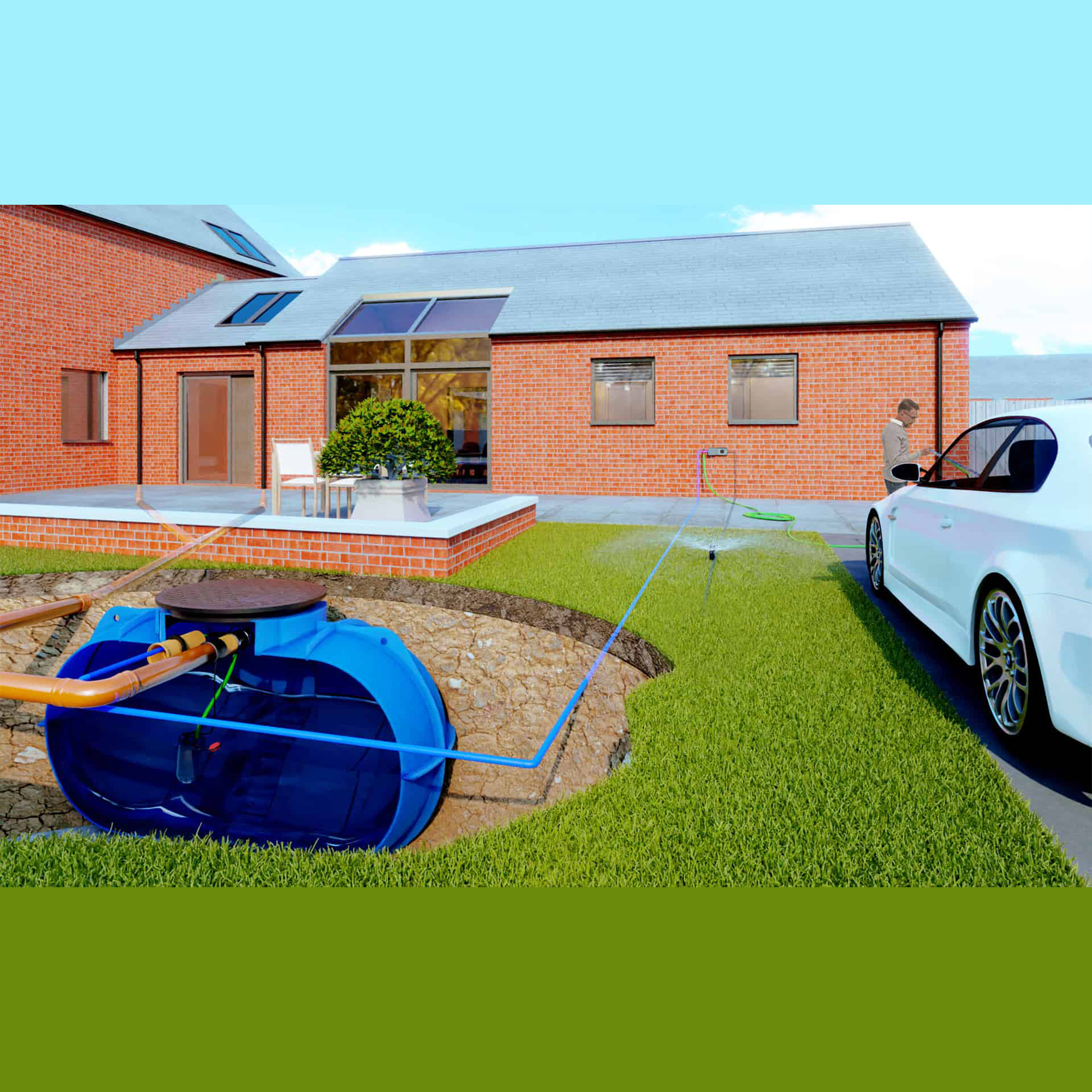 3400 Litres Economy Underground Rainwater Harvesting Garden System