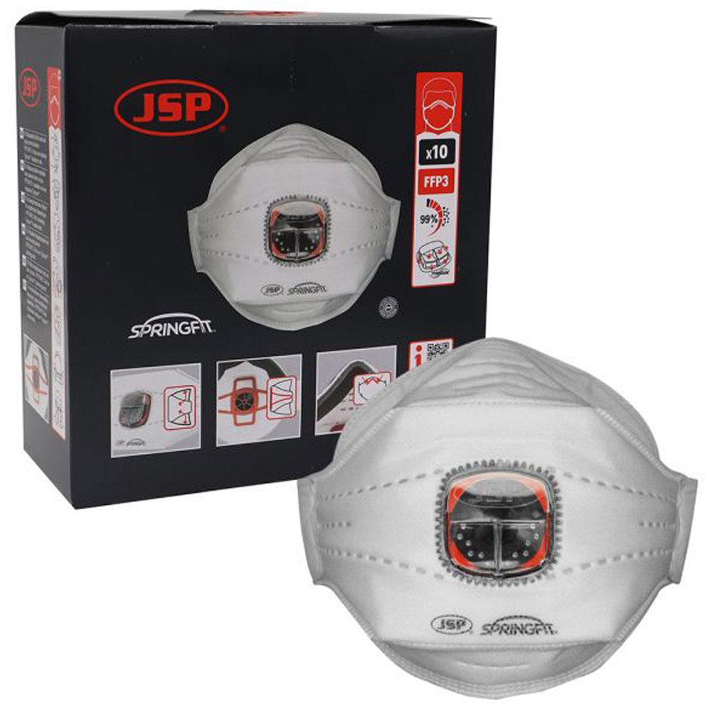 JSP Springfit™ 435ML FFP3 Disposable Face Mask With Typhoon™ Valve ...