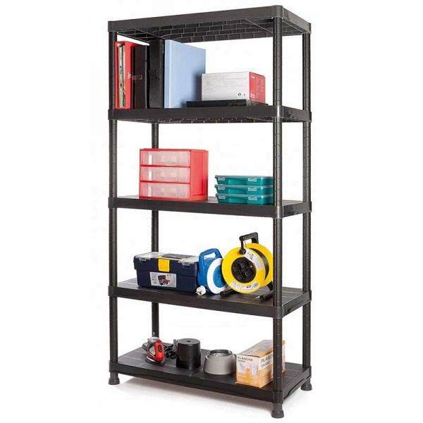 Five Tier Freestanding Plastic Shelving Unit - 900 x 400 x 1800mm