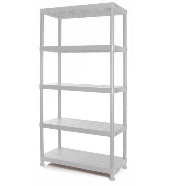 White tiered online shelving unit