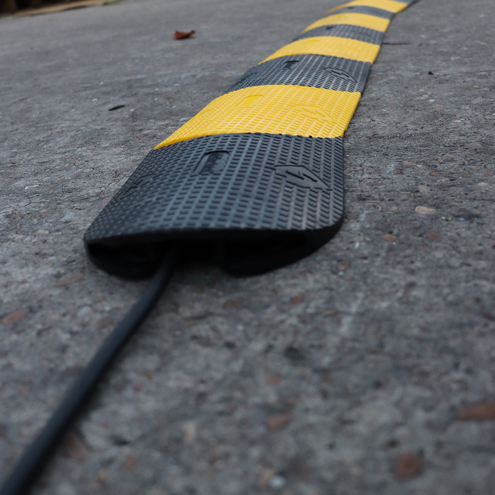 Black and Yellow Flexible Cable Protector - Sold Per Metre