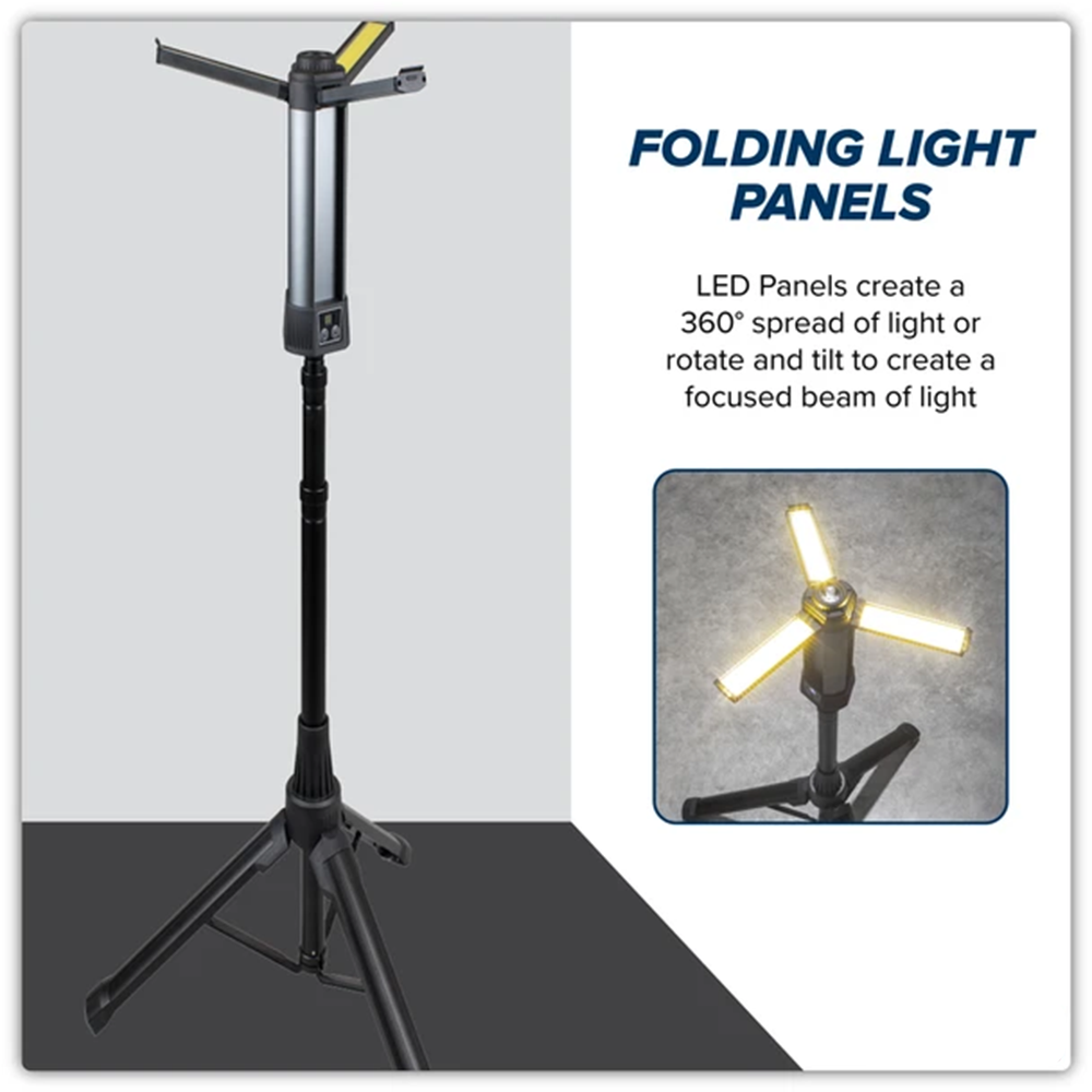Rechargeable Flexible Floodlight with Tripod 24W COB LED & 5W SMD LED