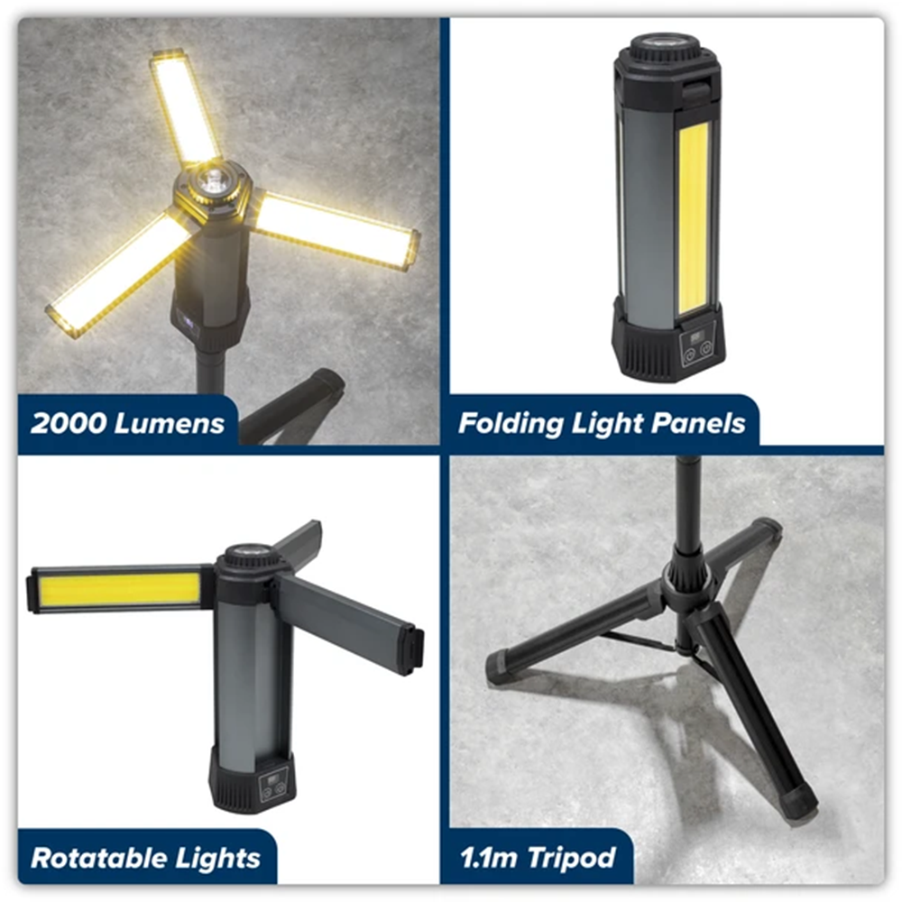 Rechargeable Flexible Floodlight with Tripod 24W COB LED & 5W SMD LED