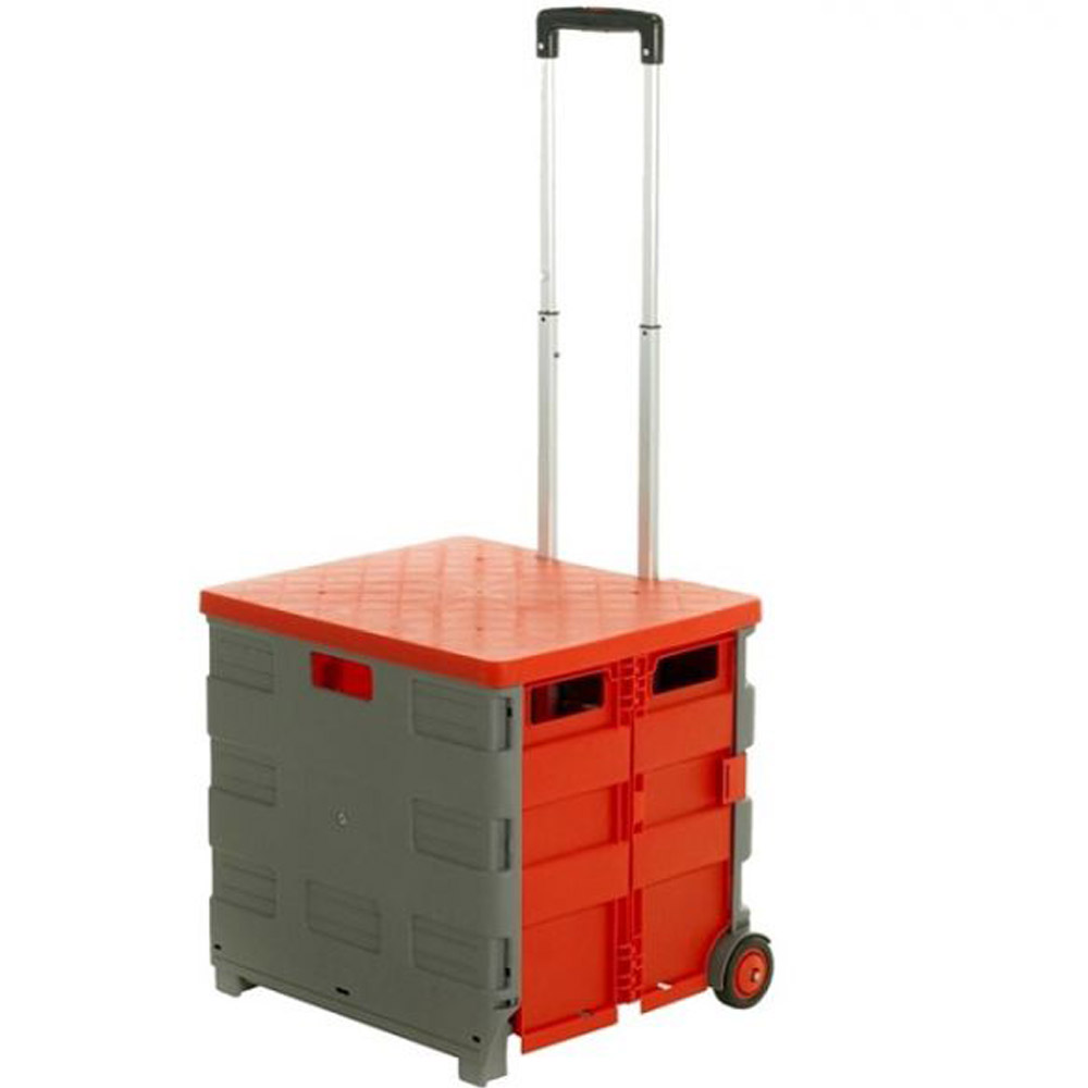 Grey & Red Folding Box Truck with Lid - 35kg Capacity
