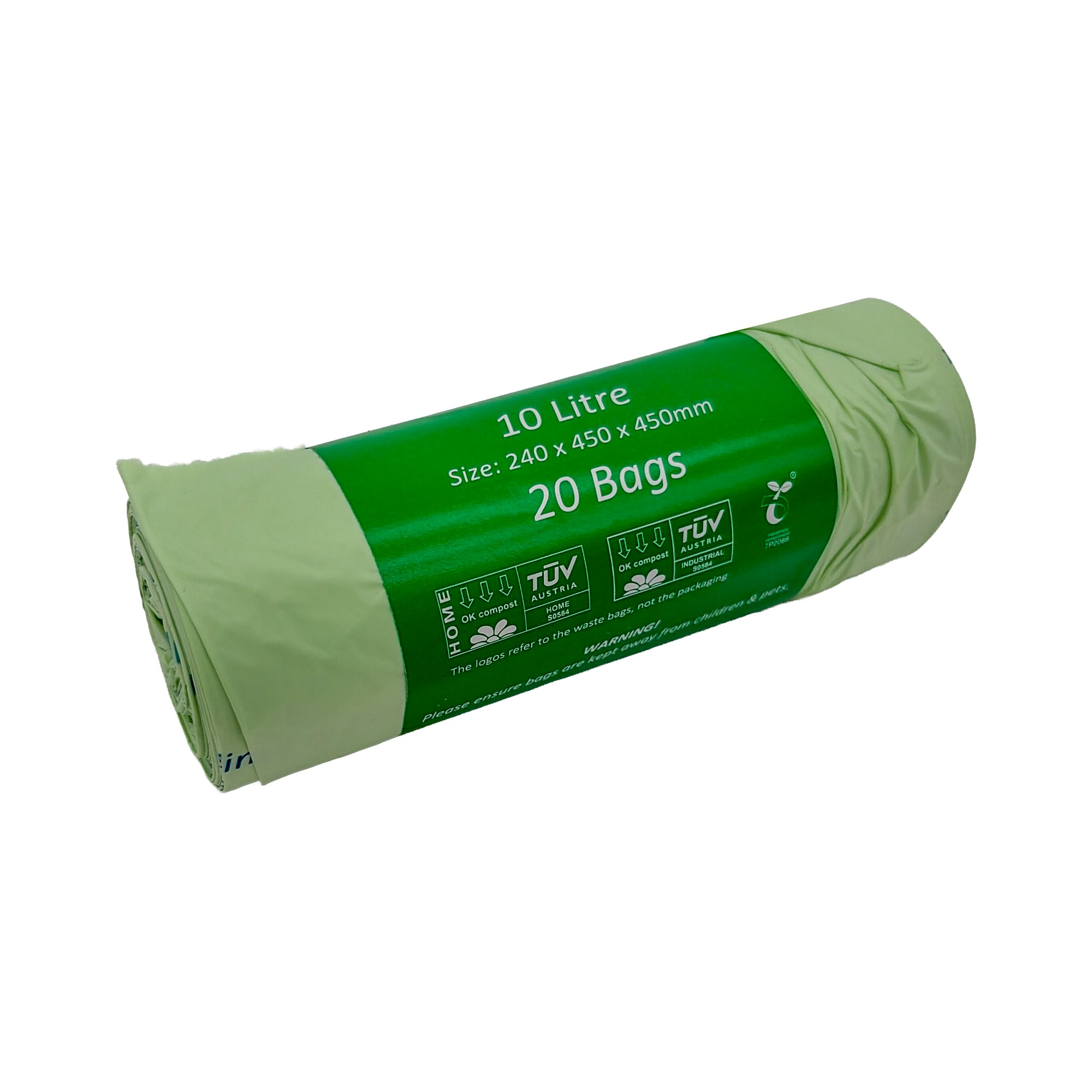 Compostable Food Waste Bags - 10 Litre x20 Per Roll